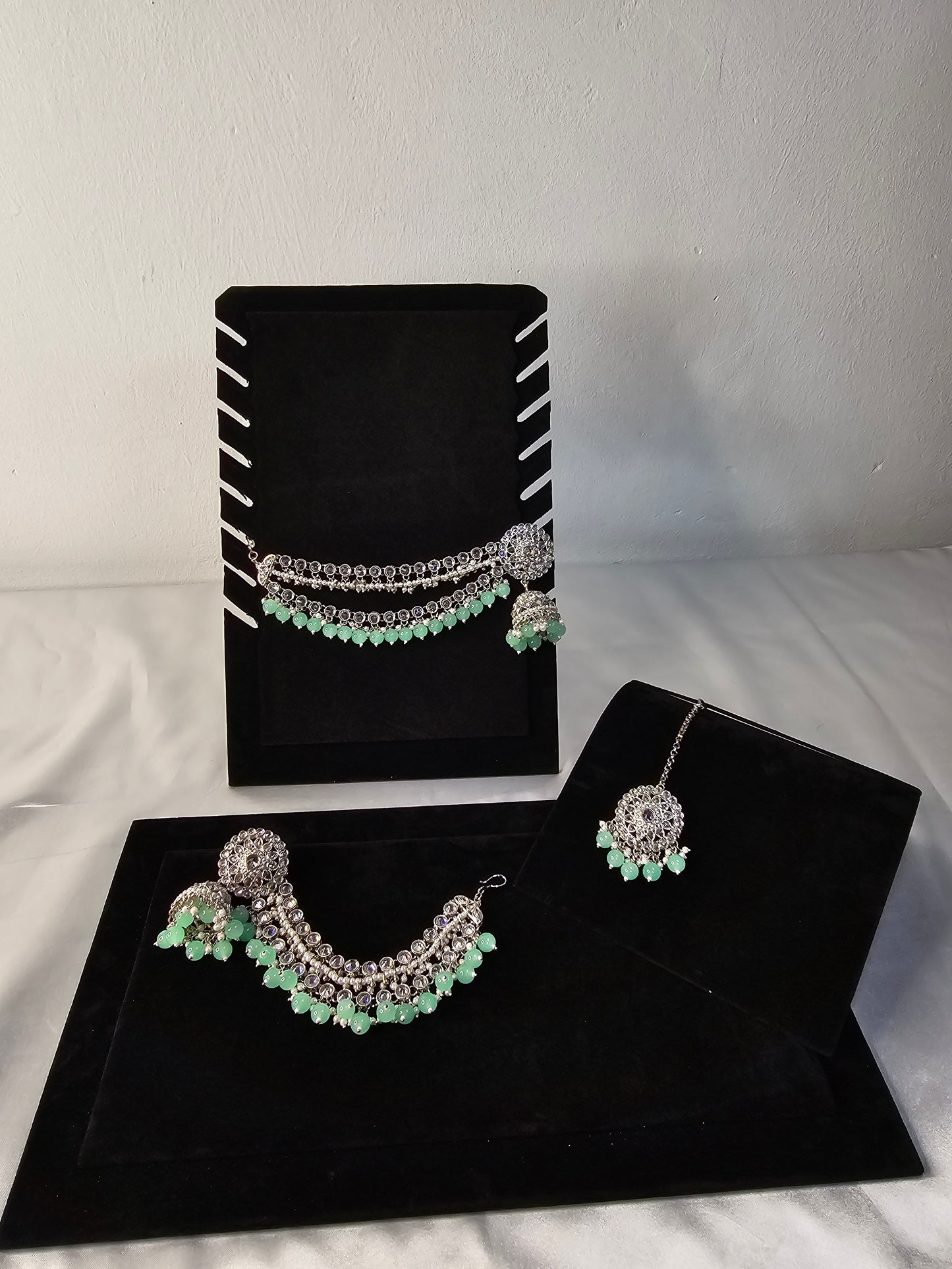 Bahubali Jhumka Sahara Earrings & Tikka Set