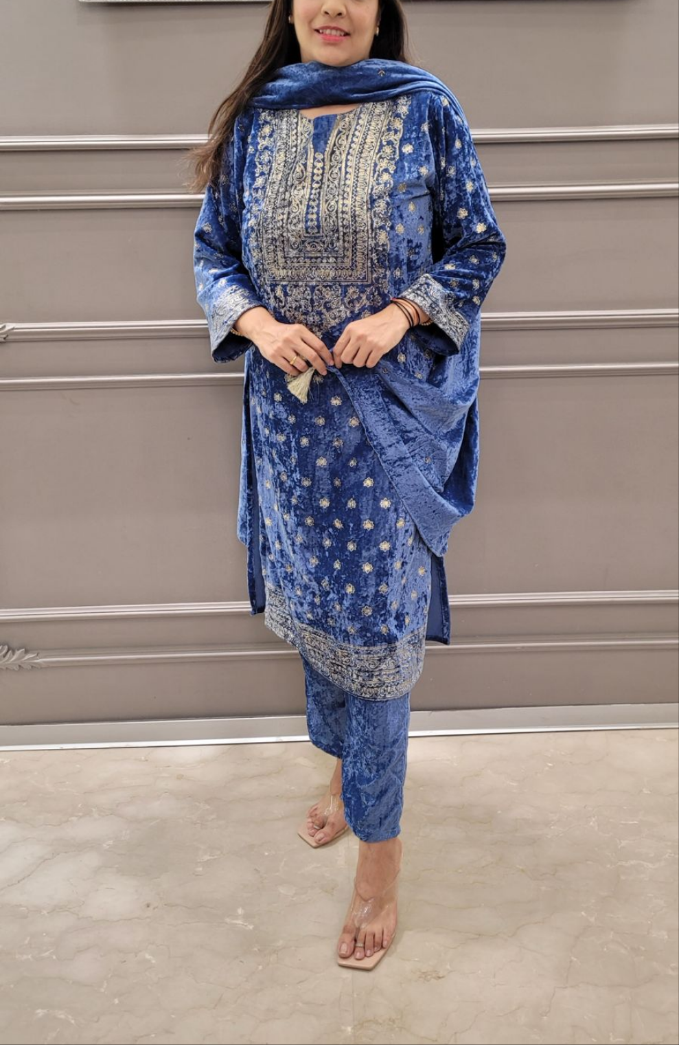 Velvet Salwar Kameez & Duppatta. Niha