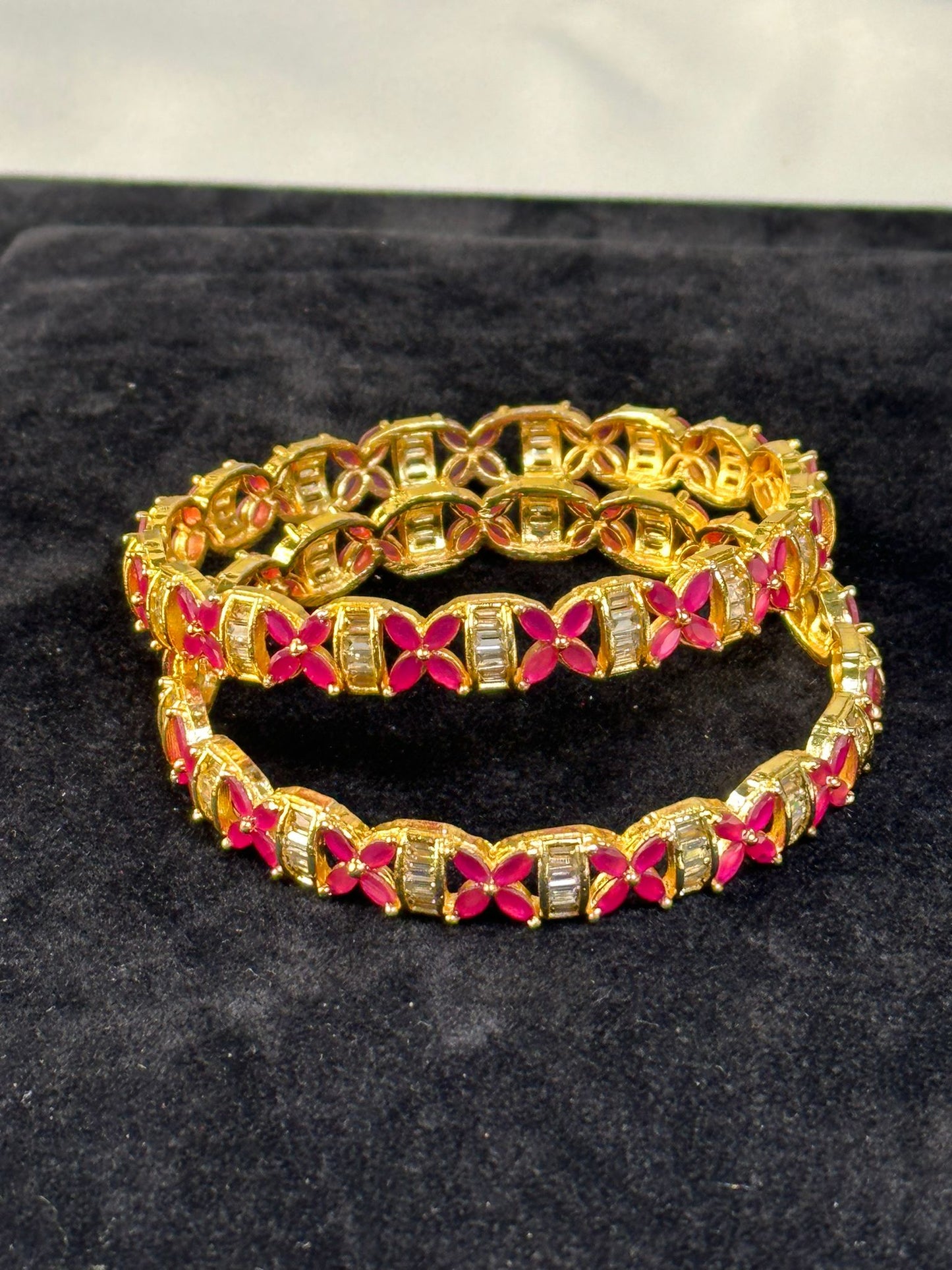Ruby American diamonds Bangal gold plated