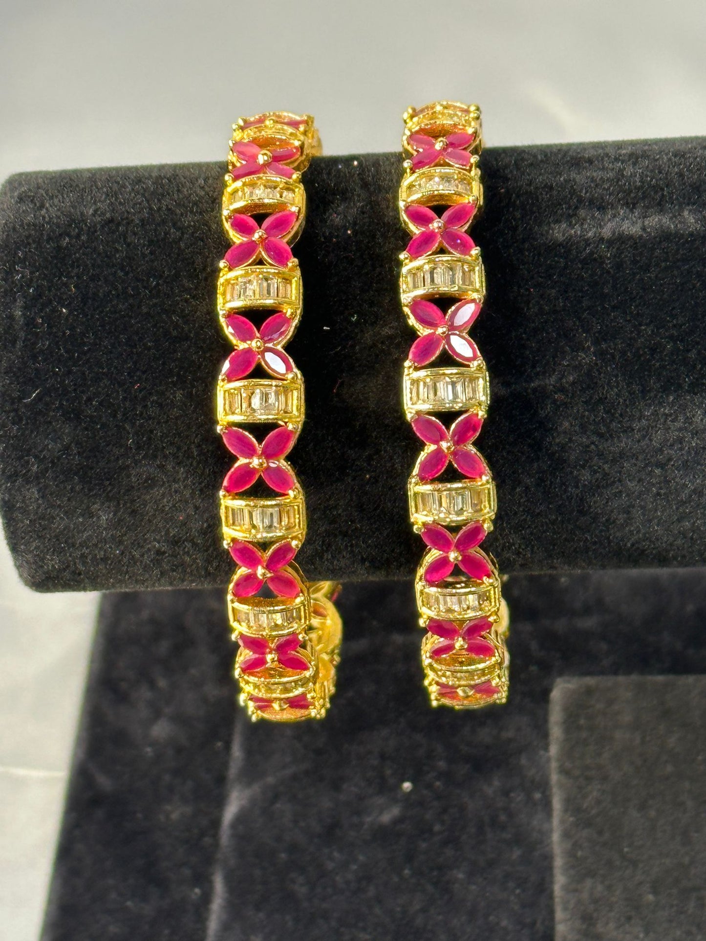 Ruby American diamonds Bangal gold plated