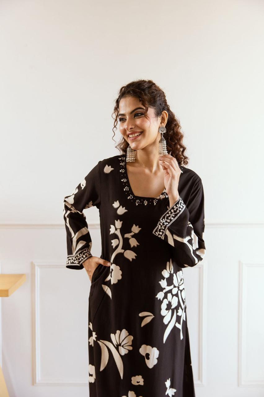 Kameez & wide palazzo Bottom. Falak