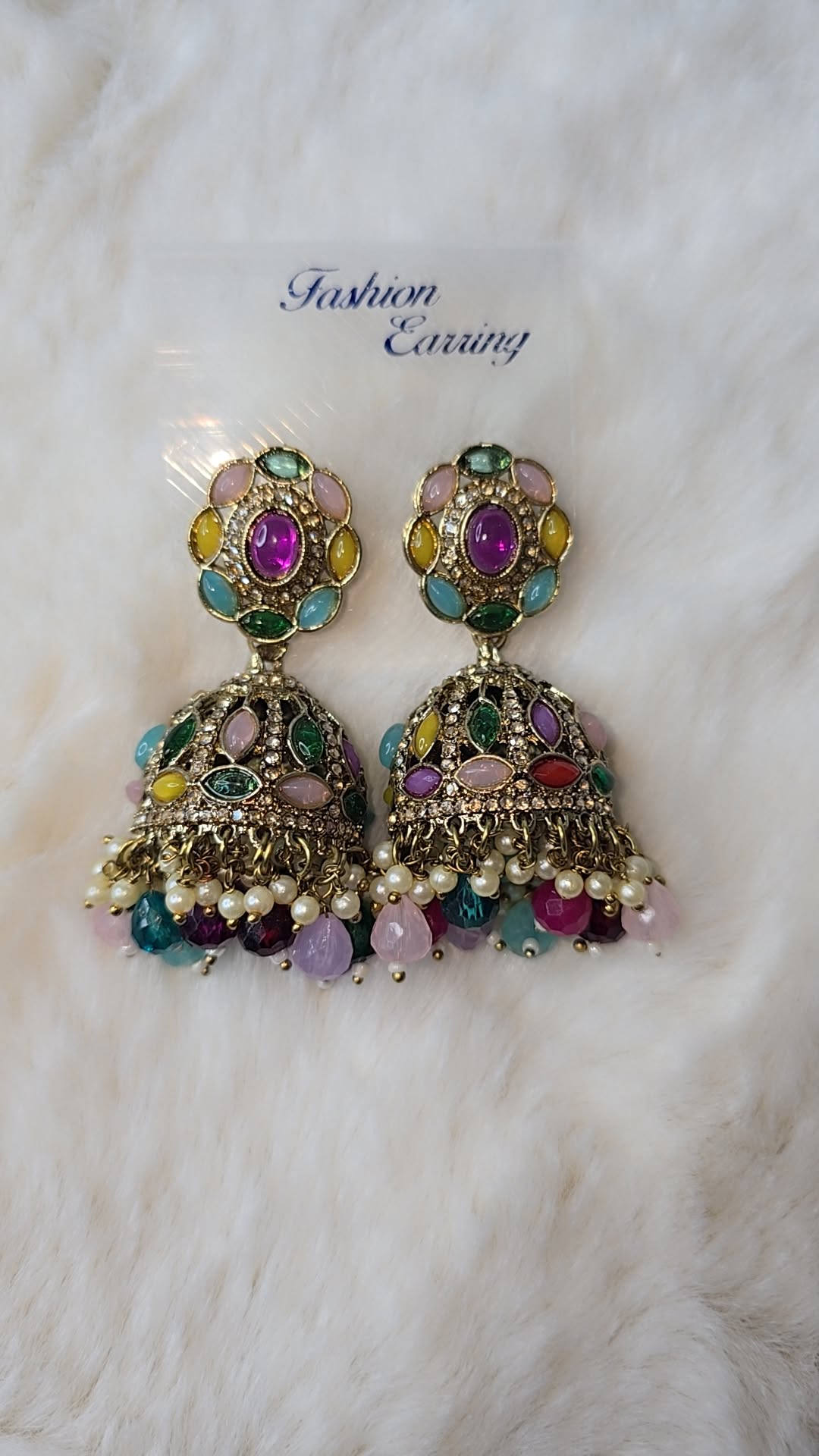 Jhumka Earrings mehndi Gold. Available in 10 colours.