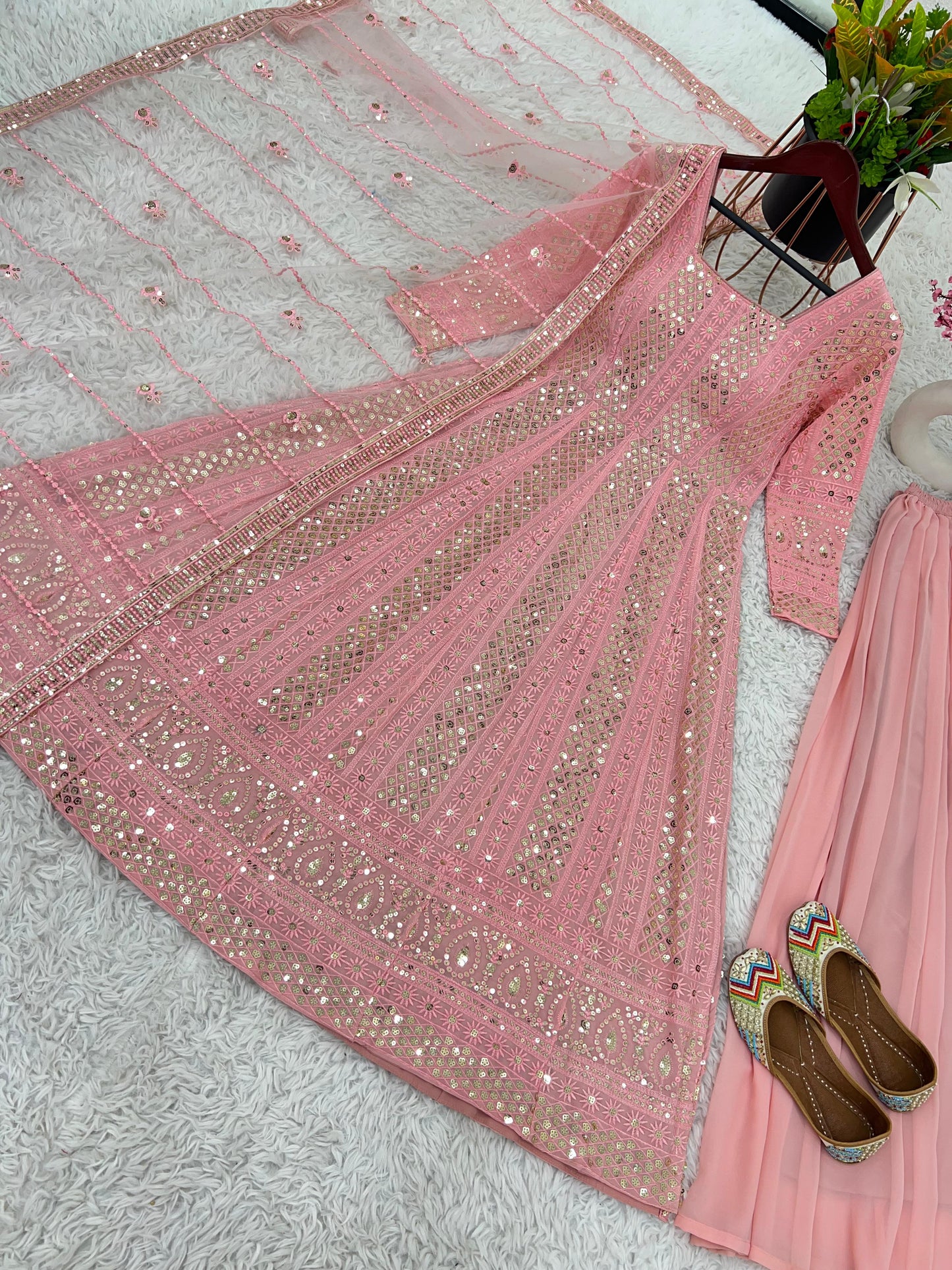 Anarkali gown, Duppatta & Bottoms. Aliyah