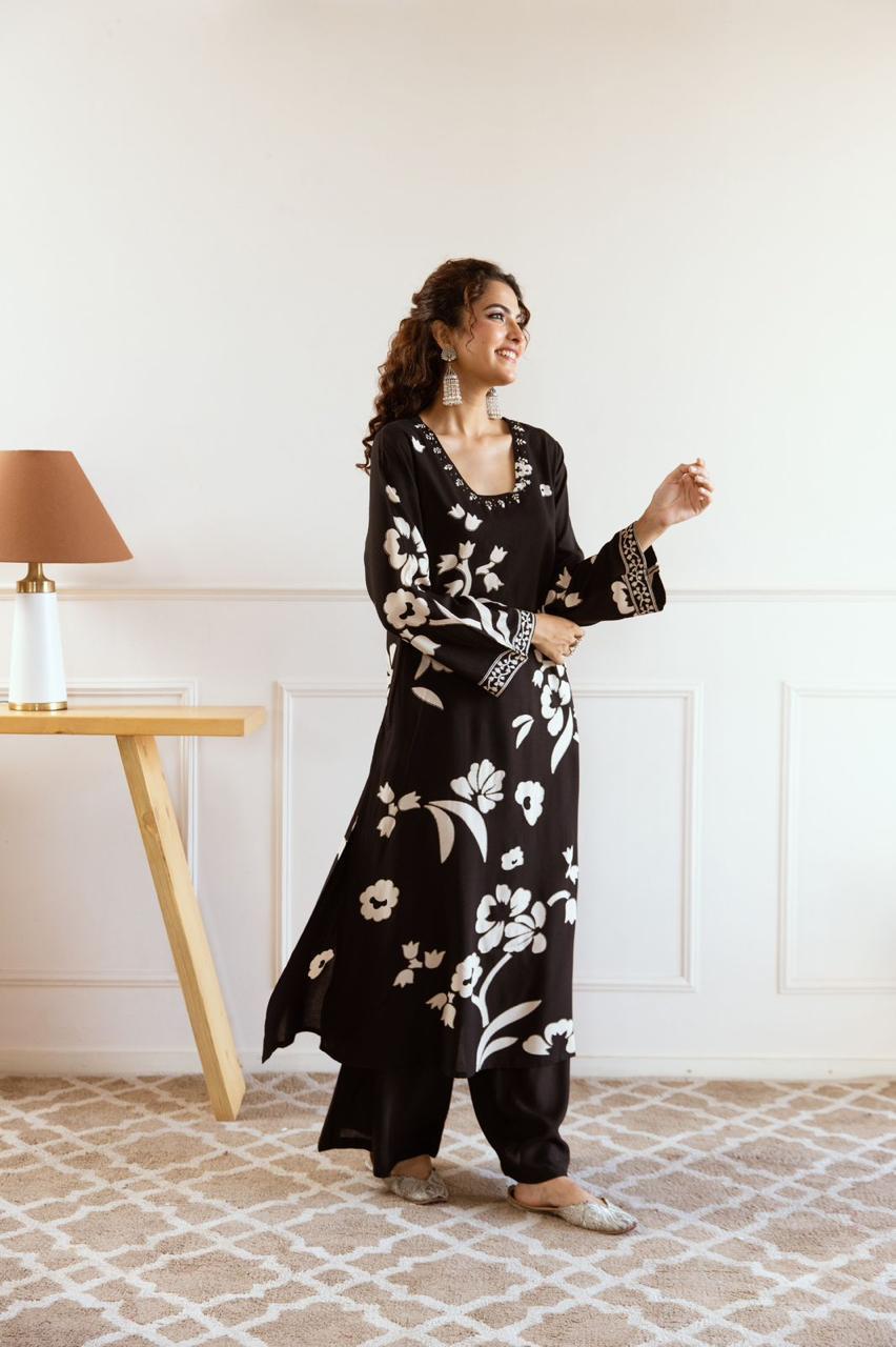 Kameez & wide palazzo Bottom. Falak