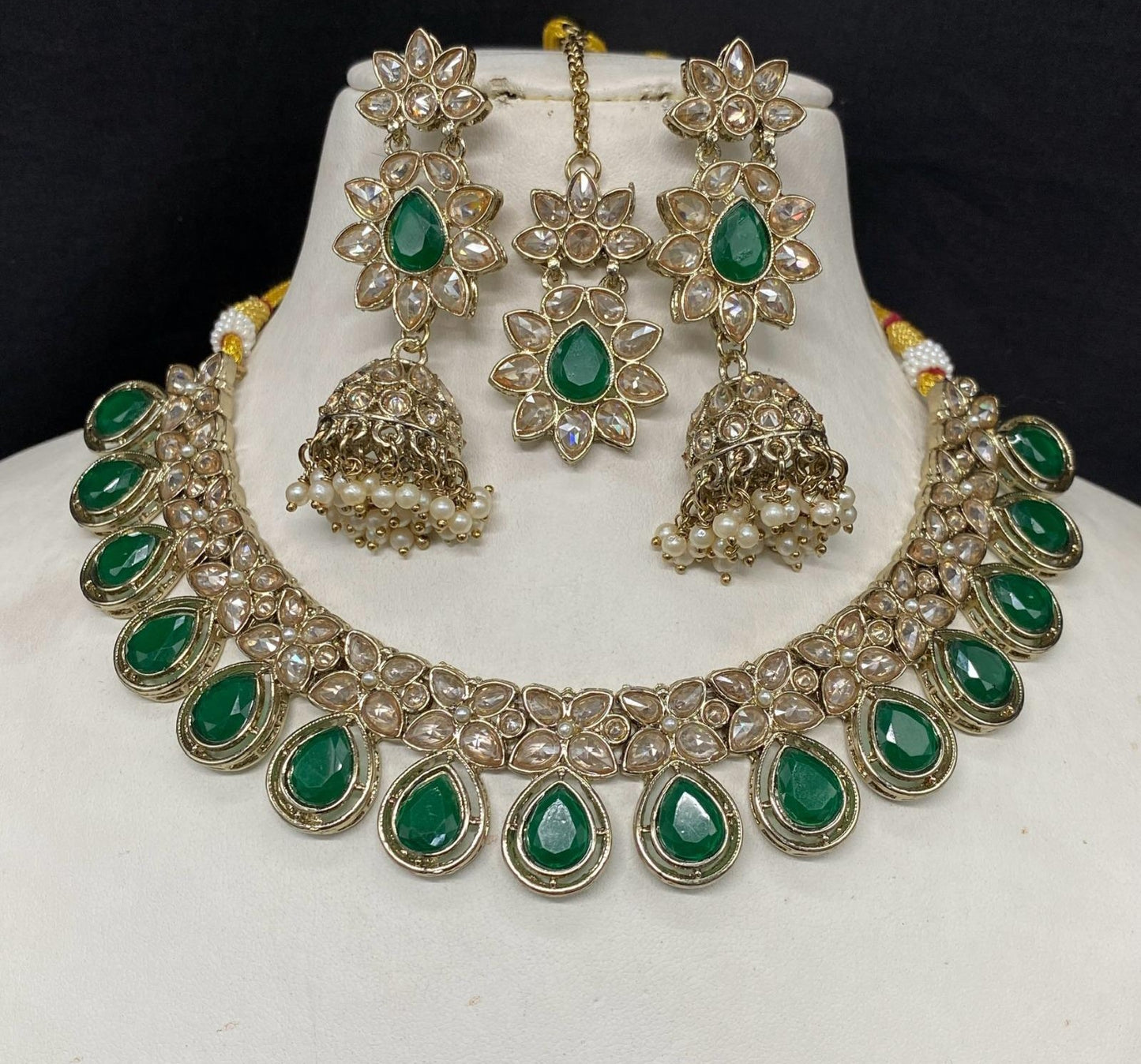 Jhumka, Tikka & Necklace. Pure brass.