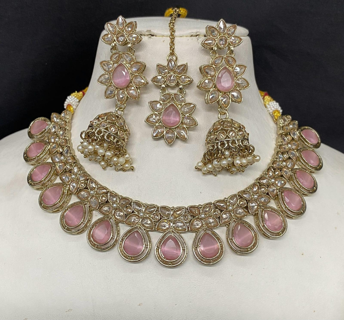 Jhumka, Tikka & Necklace. Pure brass.