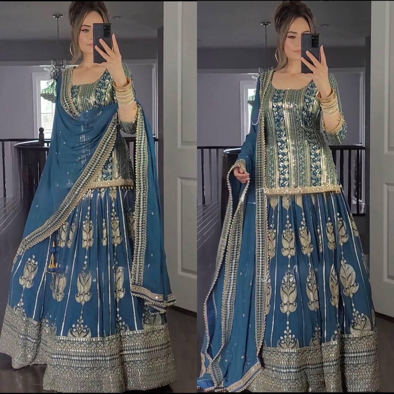 Lehenga & Kurti with Duppatta.