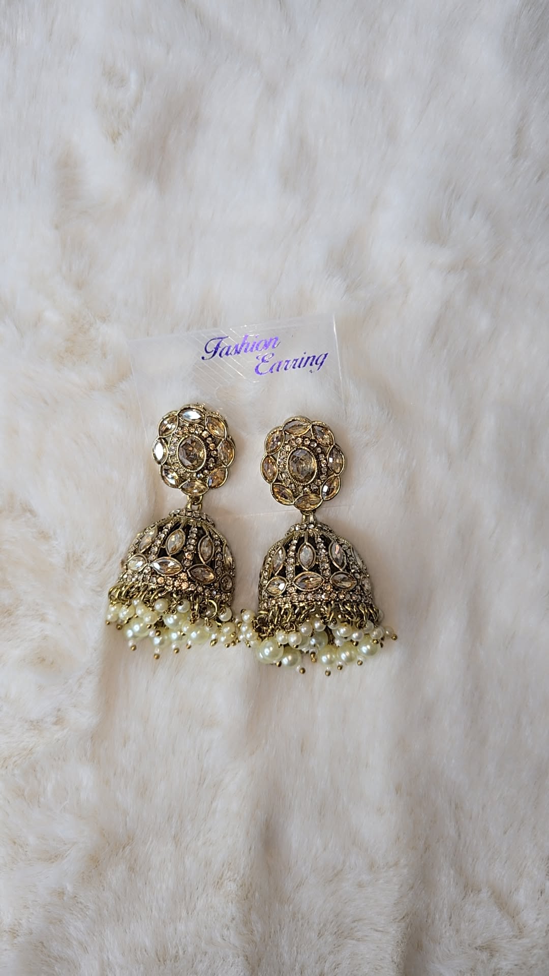 Jhumka Earrings mehndi Gold. Available in 10 colours.