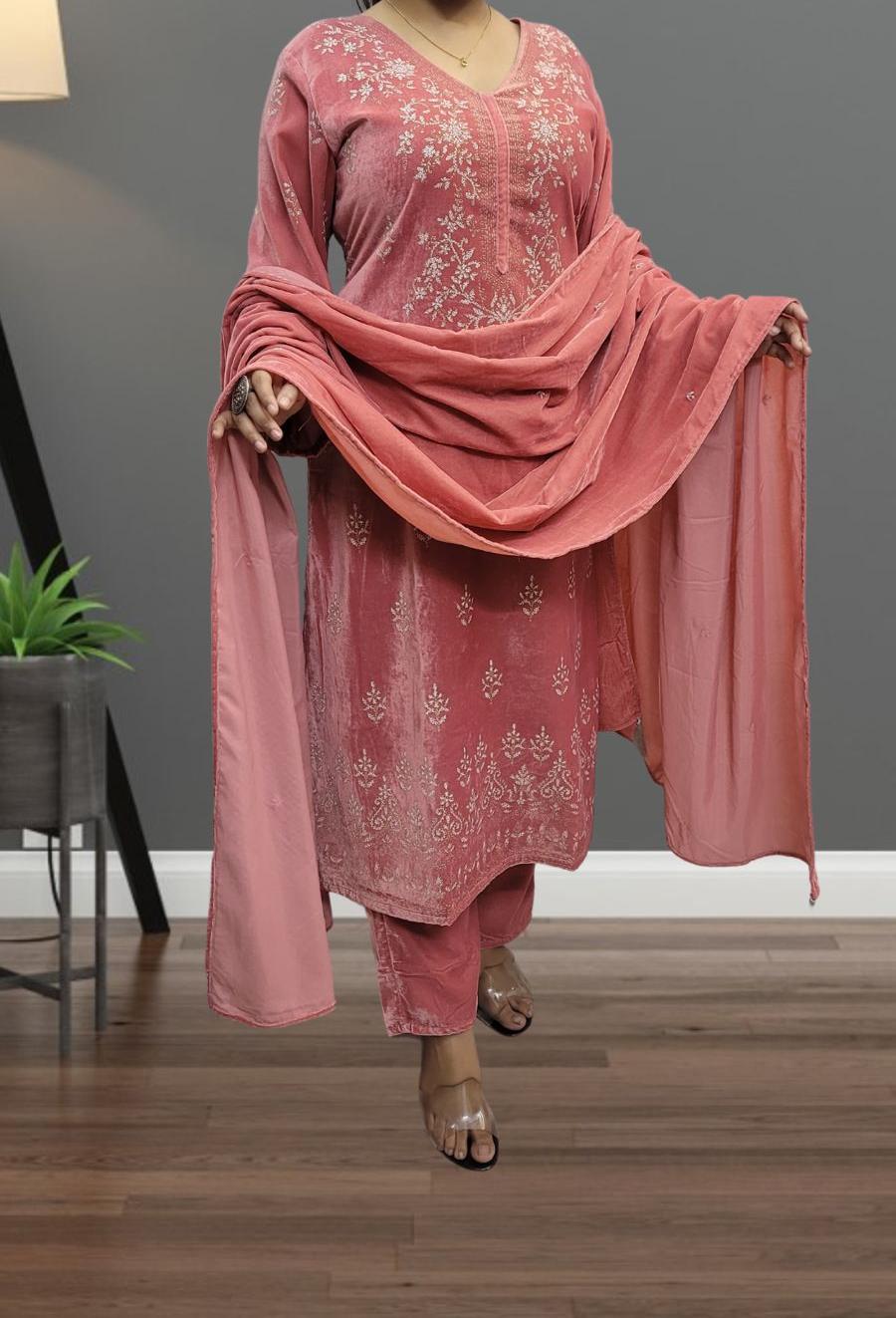 Velvet Salwar Kameez & Duppatta. Niha