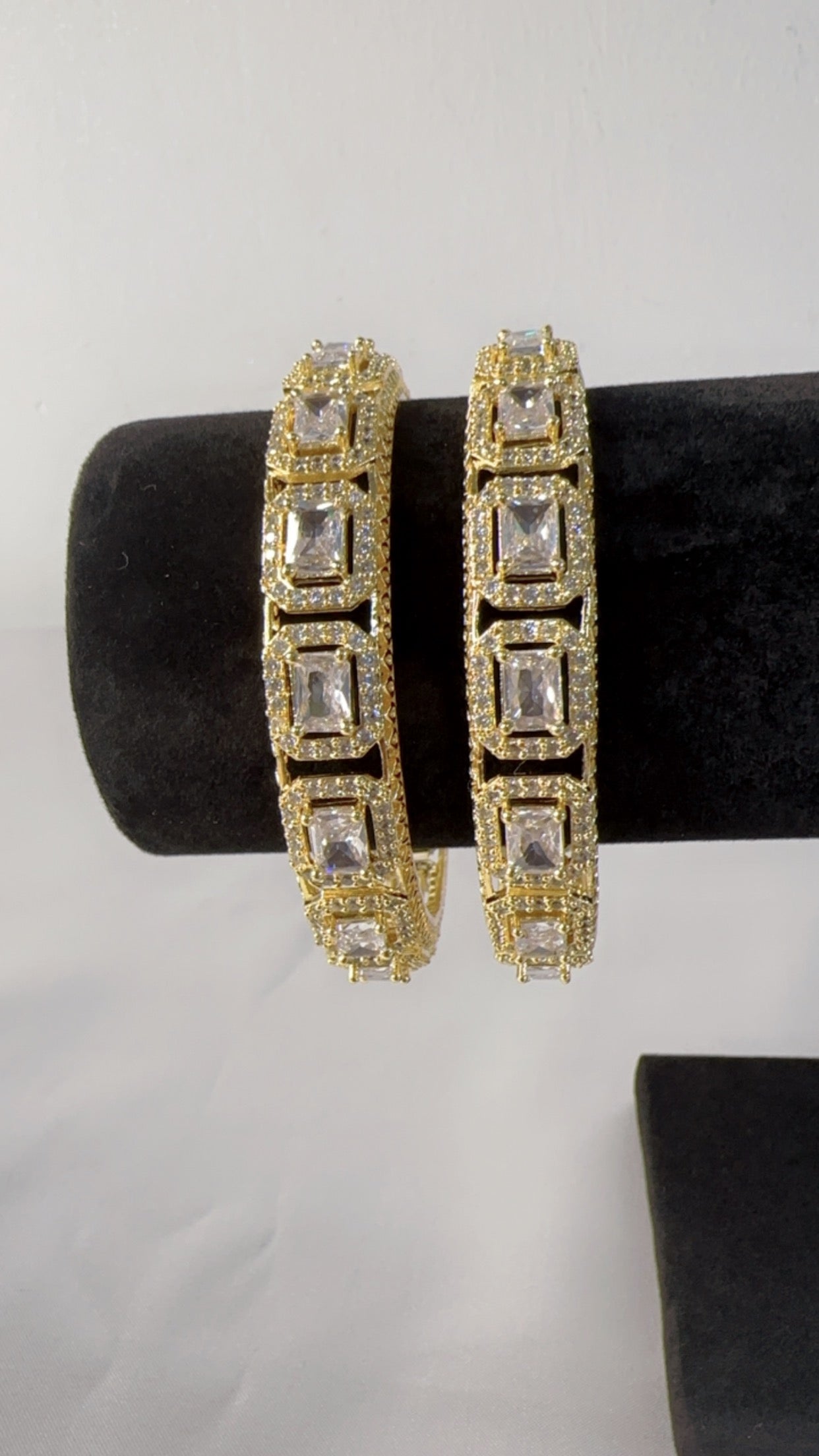 American Diamond (AD) Bangal with gold plating