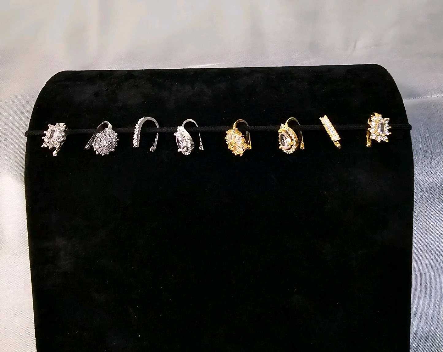 Nath CZ Diamond. Nose Ring White-Gold plated & Gold Plated.