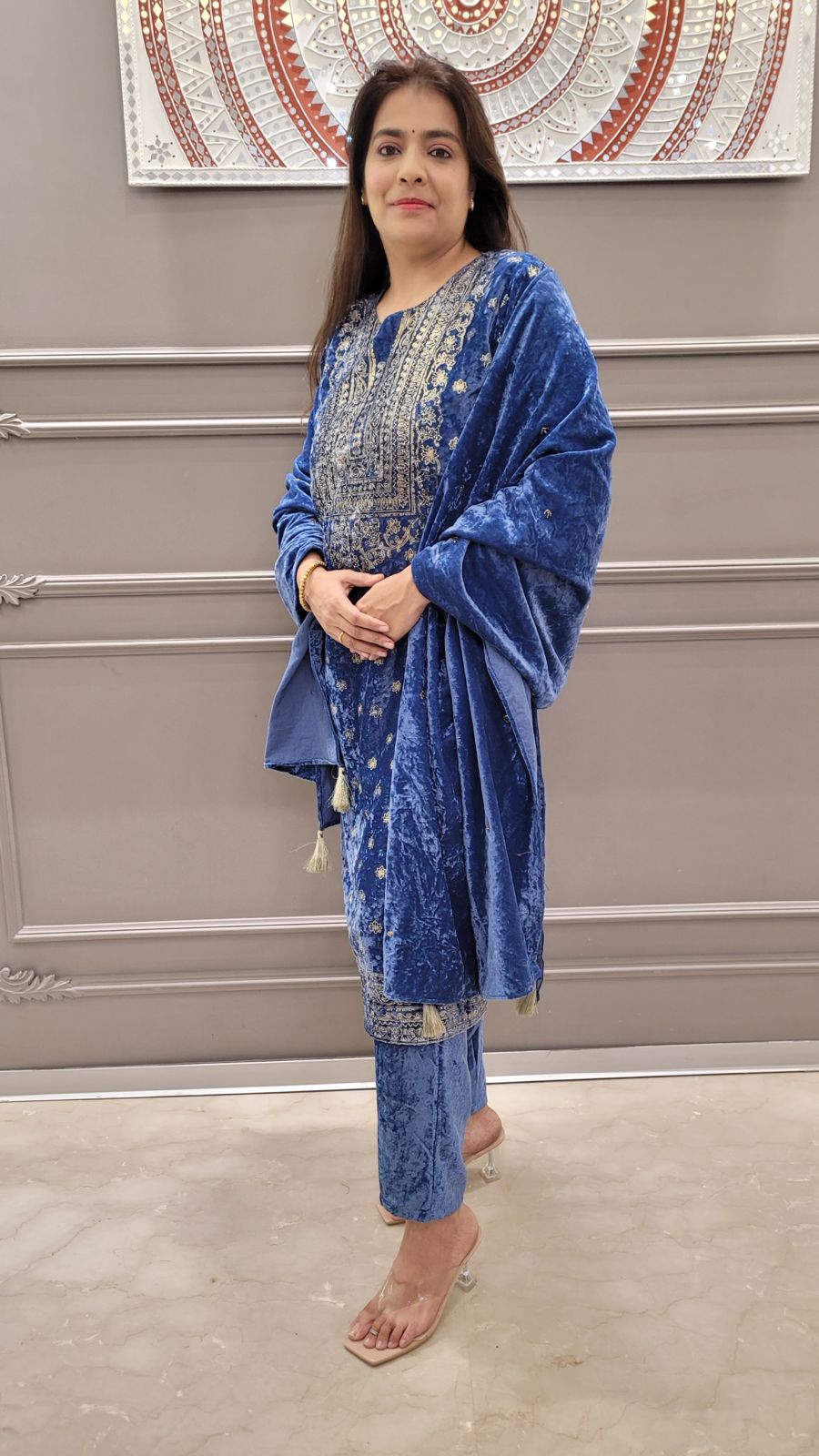 Velvet Salwar Kameez & Duppatta. Niha