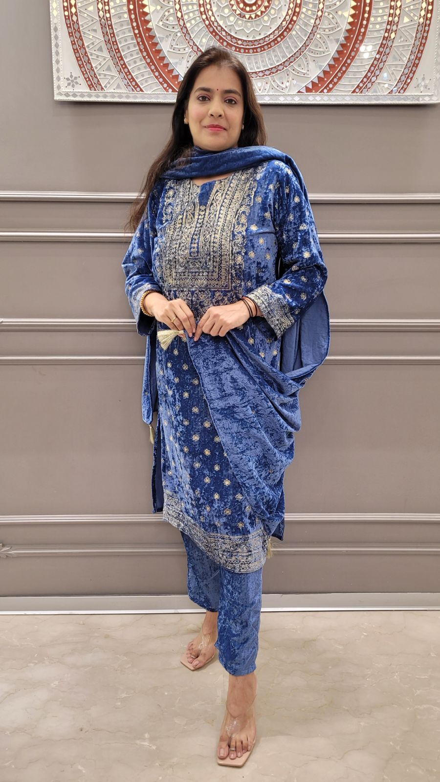 Velvet Salwar Kameez & Duppatta. Niha