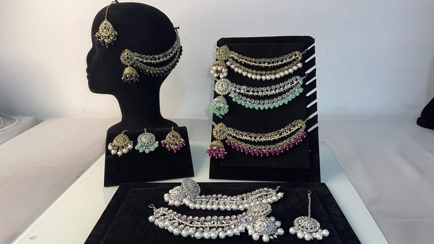 Bahubali Jhumka Sahara Earrings & Tikka Set