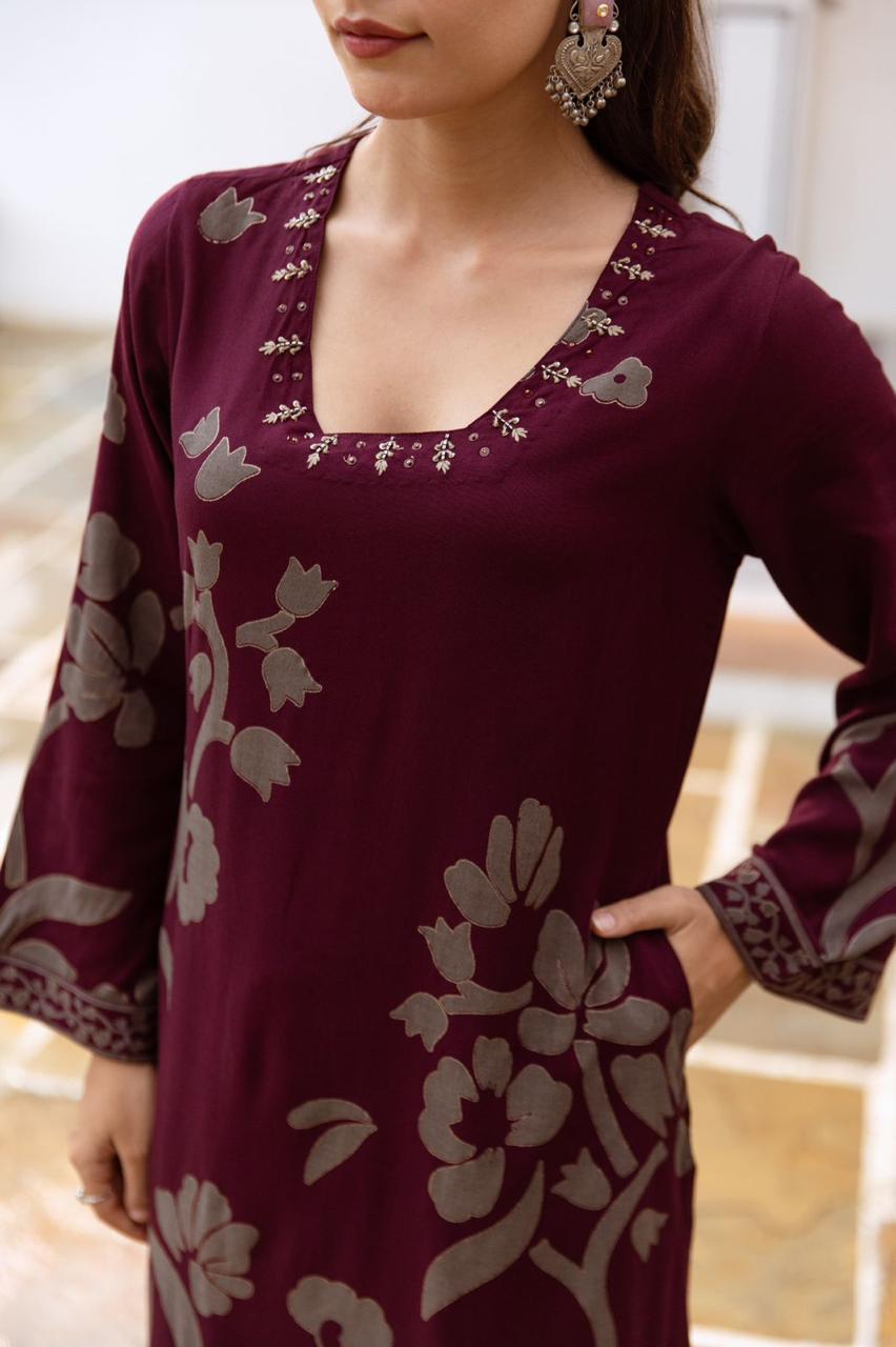 Kameez & wide palazzo Bottom. Falak