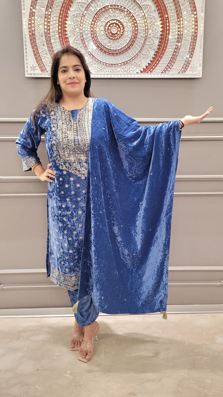 Velvet Salwar Kameez & Duppatta. Niha