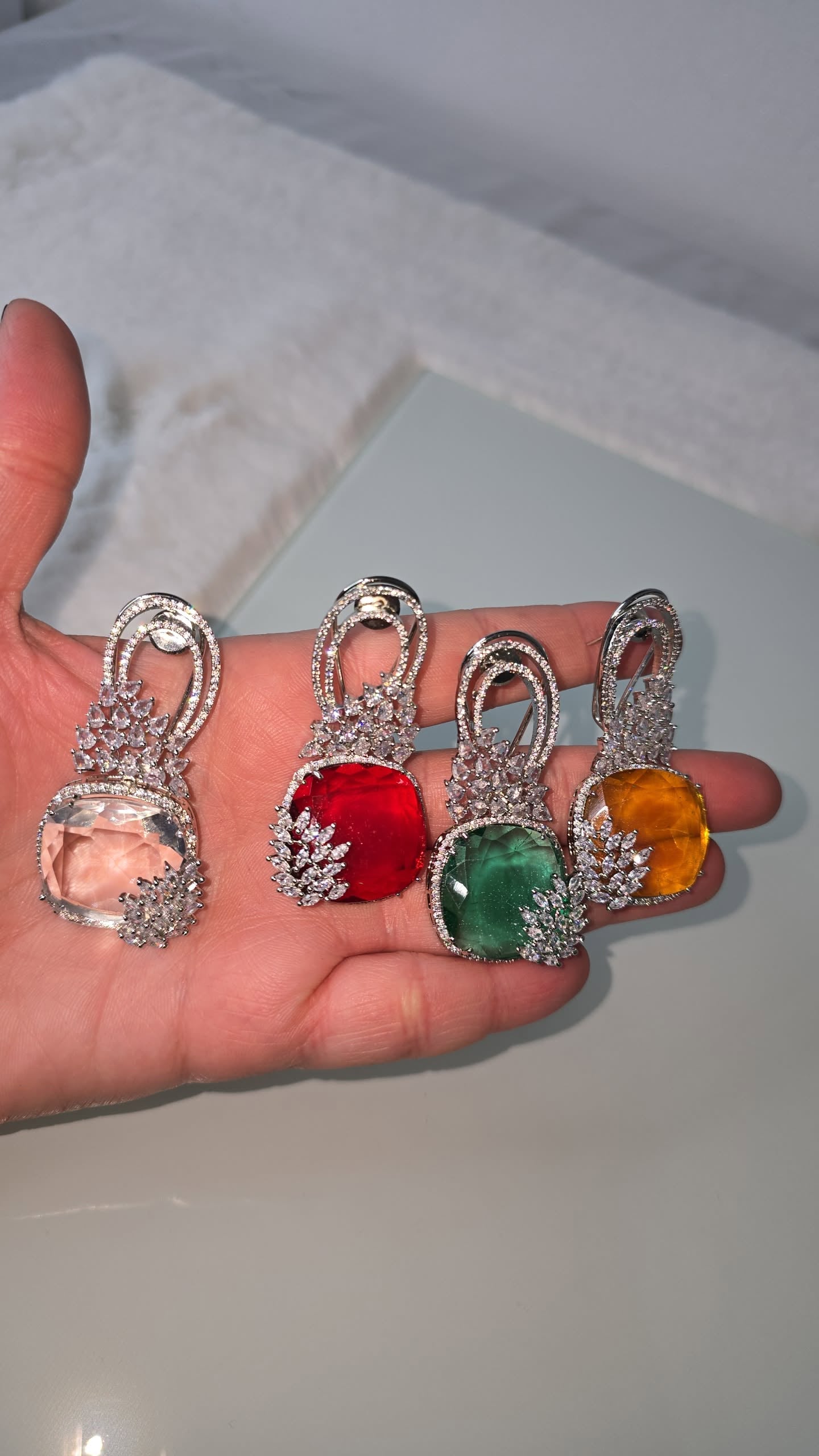 Cubic Zirconia. AD Earrings. statement earrings.