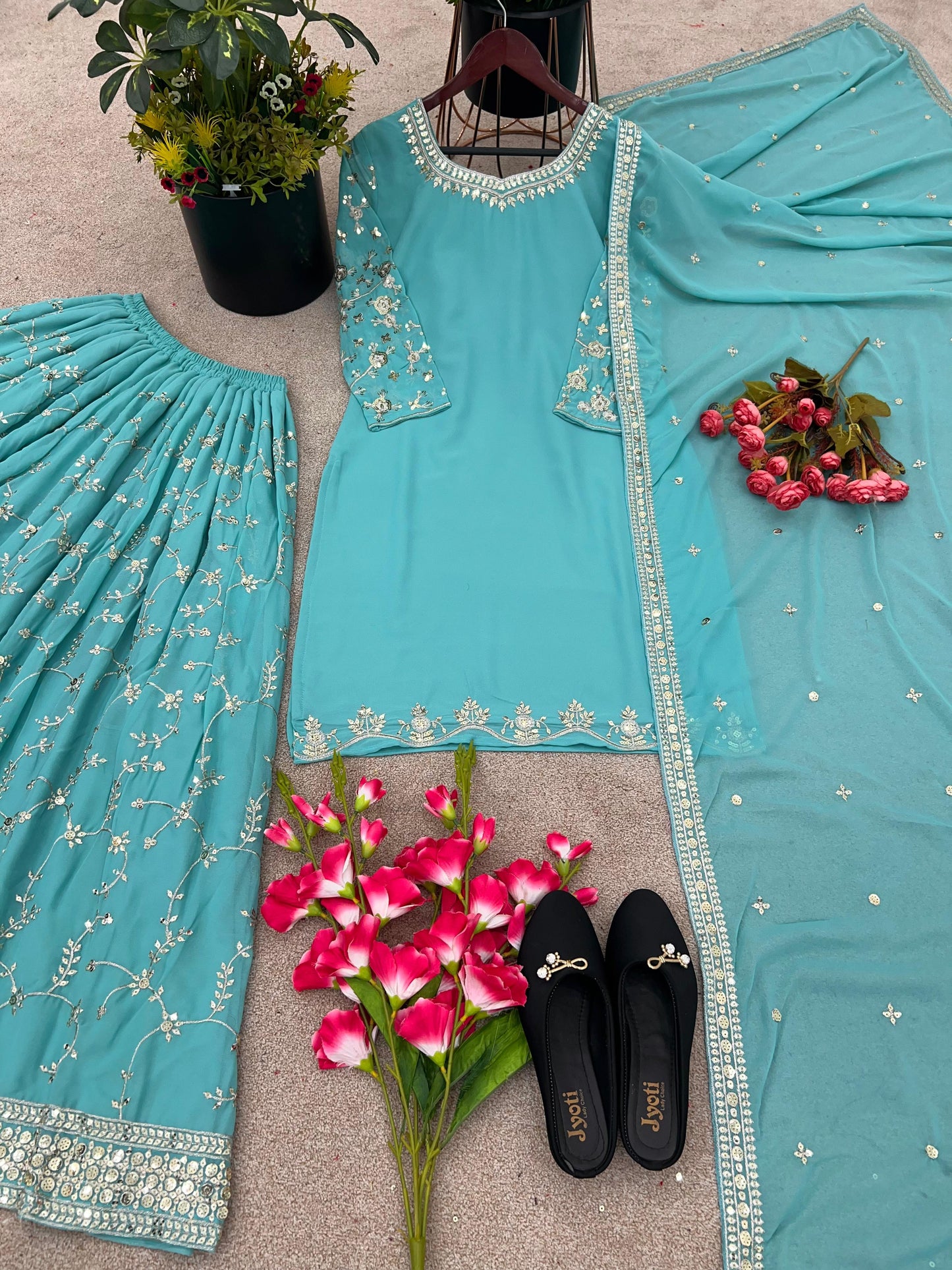 Sharara Palazzo, Kurta & Duppatta. Zaina