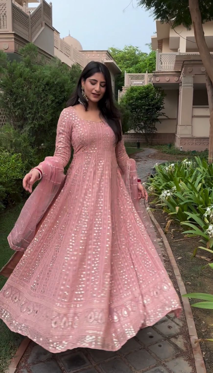 Anarkali gown, Duppatta & Bottoms. Aliyah