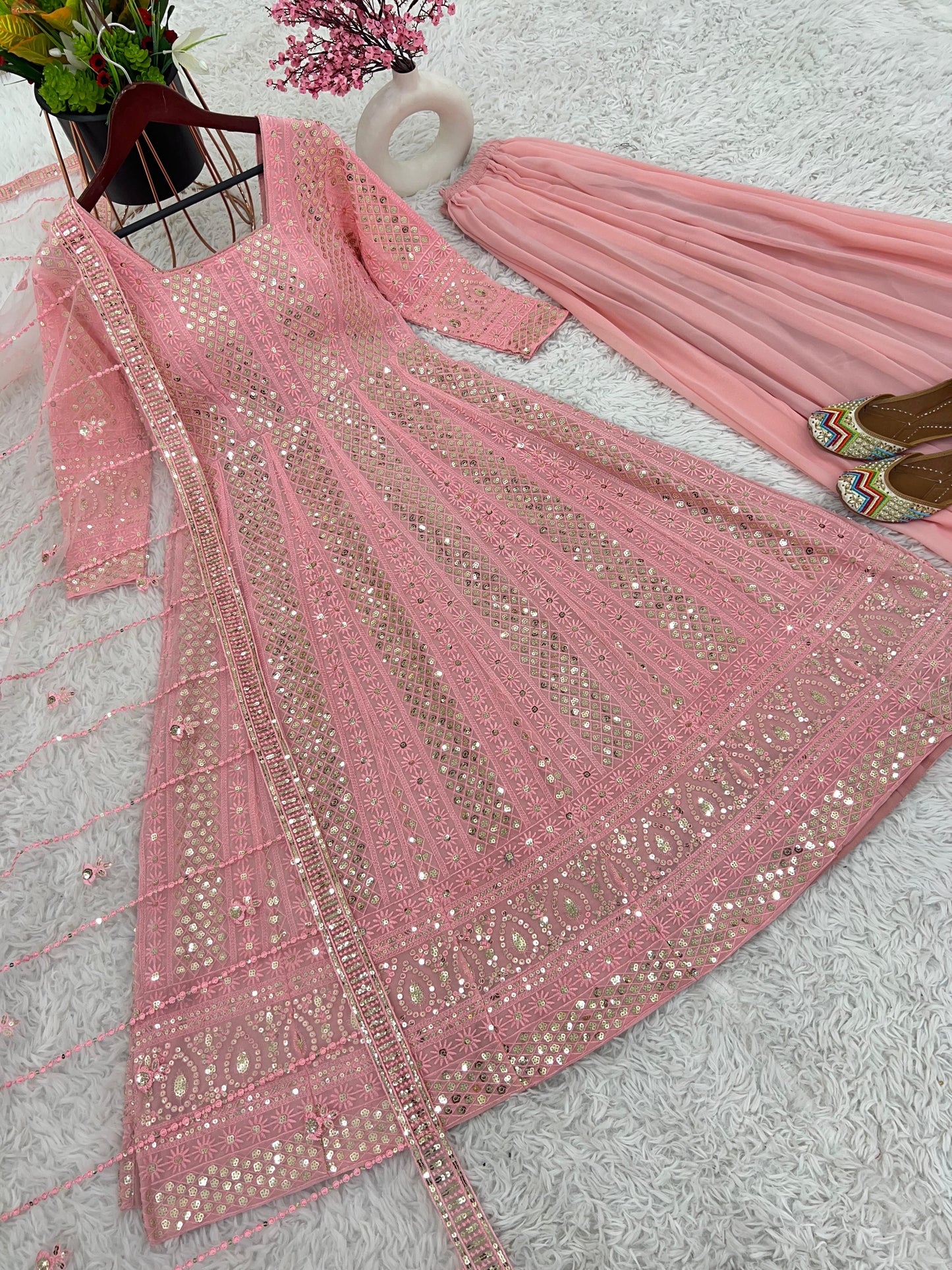 Anarkali gown, Duppatta & Bottoms. Aliyah