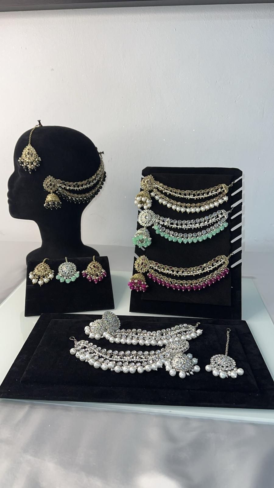 Bahubali Jhumka Sahara Earrings & Tikka Set