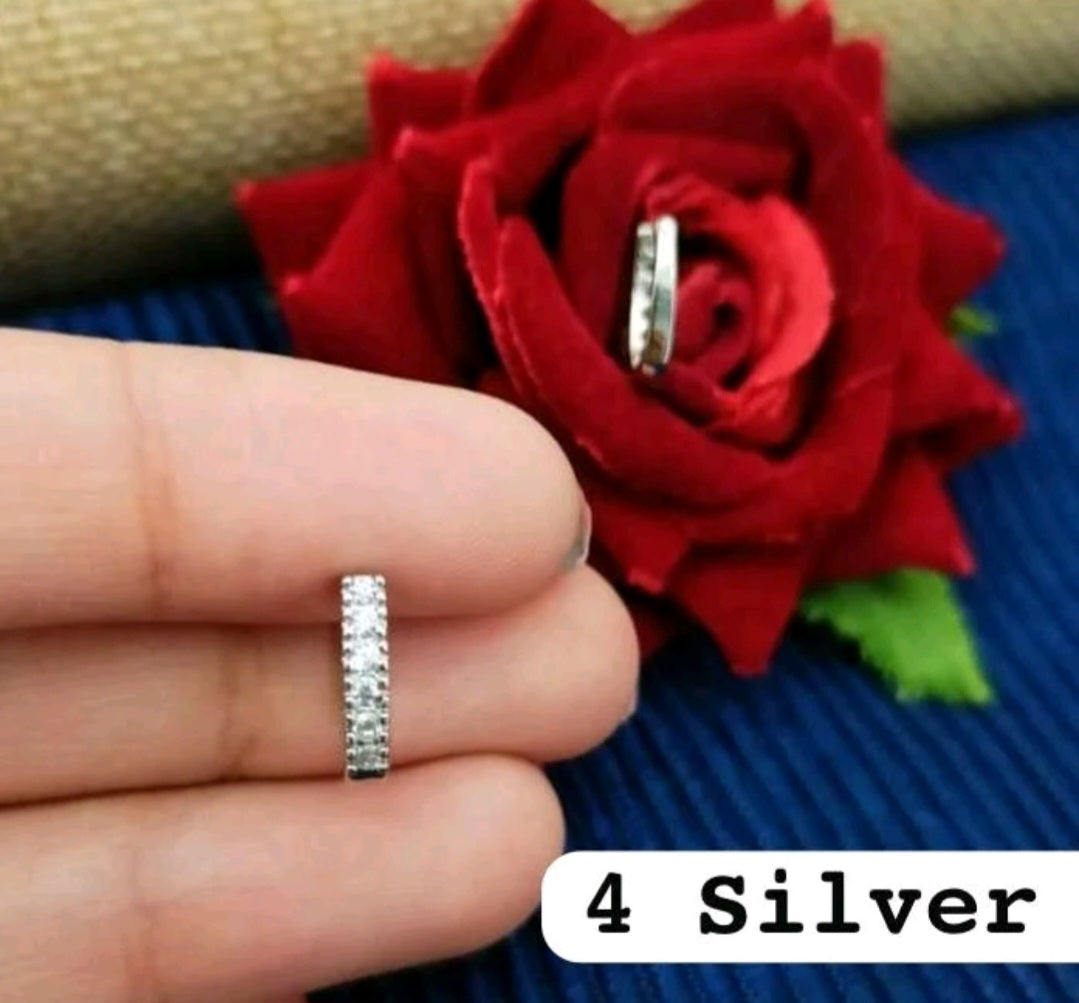 Nath CZ Diamond. Nose Ring White-Gold plated & Gold Plated.