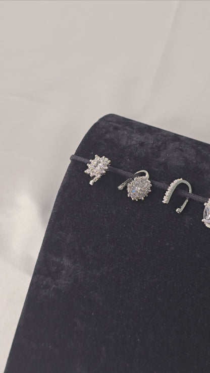 Nath CZ Diamond. Nose Ring White-Gold plated & Gold Plated.