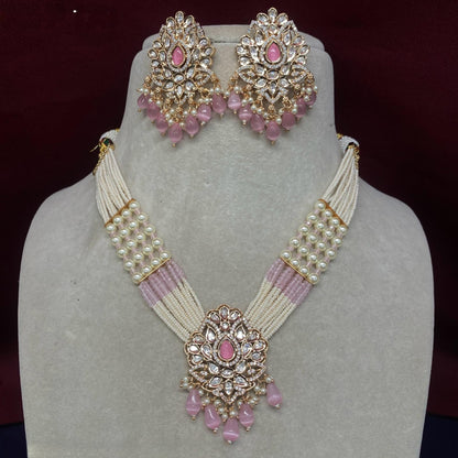 Polki Choker Necklace & Earrings set. Pure Brass