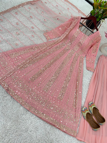 Anarkali gown, Duppatta & Bottoms. Aliyah