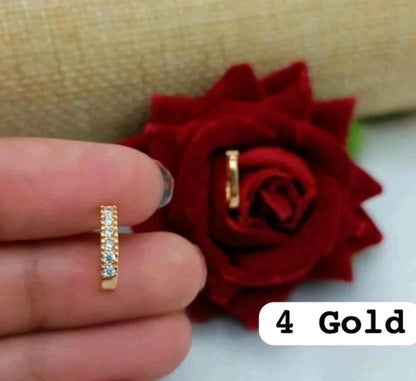 Nath CZ Diamond. Nose Ring White-Gold plated & Gold Plated.