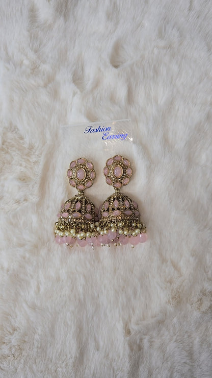 Jhumka Earrings mehndi Gold. Available in 10 colours.