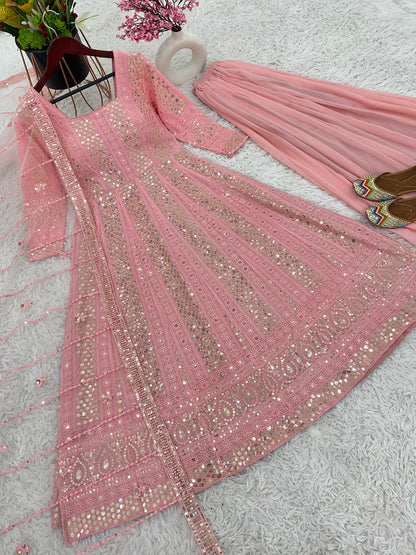 Anarkali gown, Duppatta & Bottoms. Aliyah